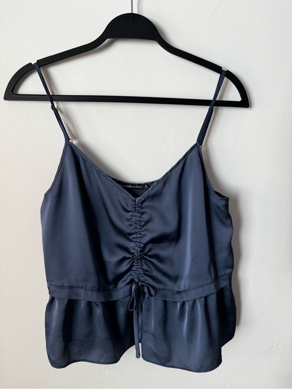 Abercrombie & Fitch Navy Ruched Tie-Front Camisole